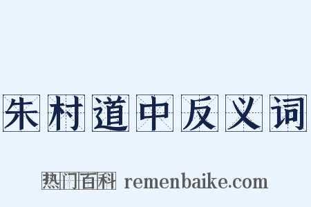 朱村道中反义词是什么意思的图片